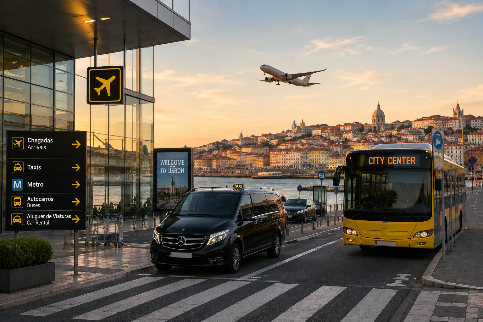 lisbon airport to city center